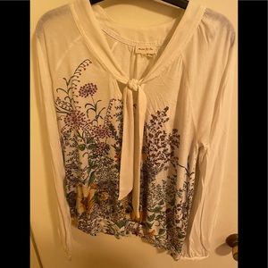 Meadow Rue floral t shirt size L